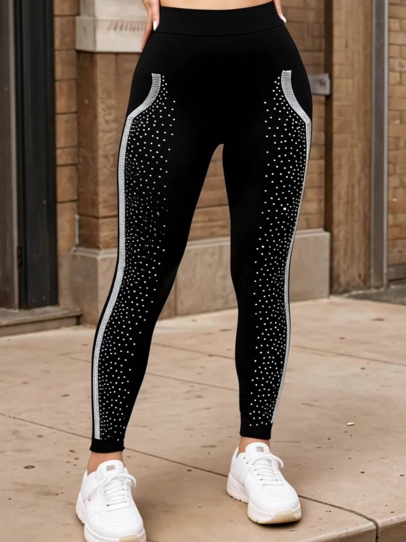1pc Women's Black Four-Season Cropped Pants.