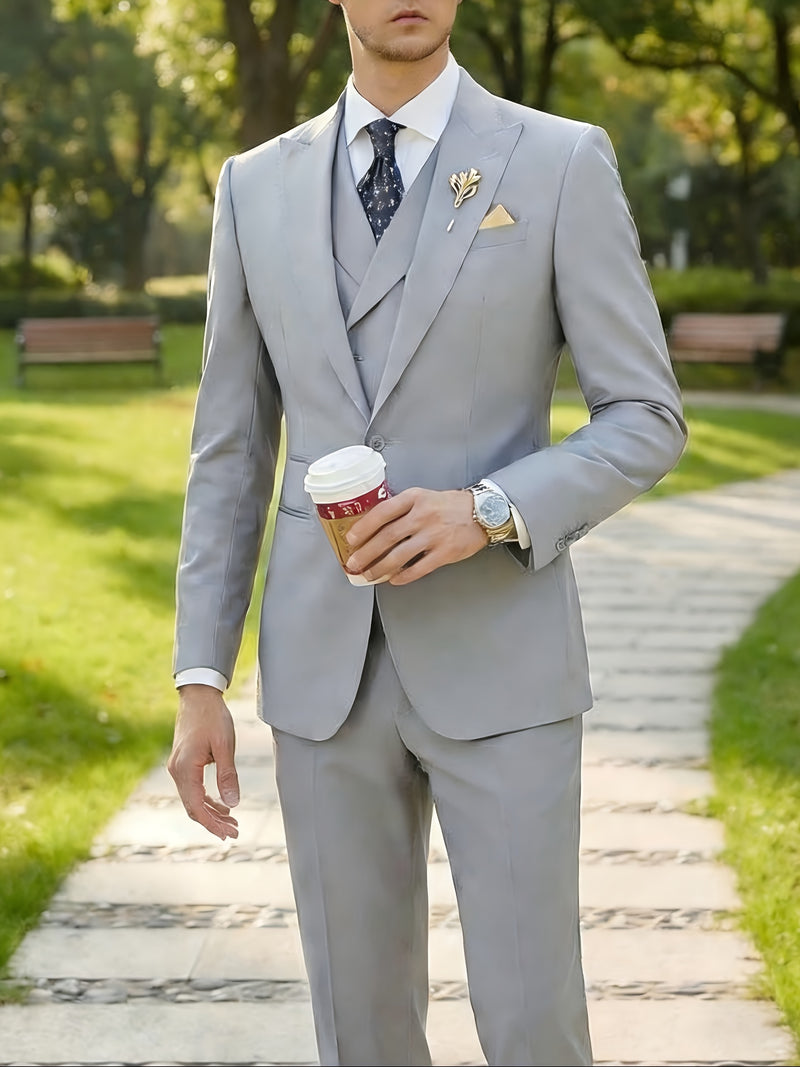 Men's Premium Dark Grey Suit Set.