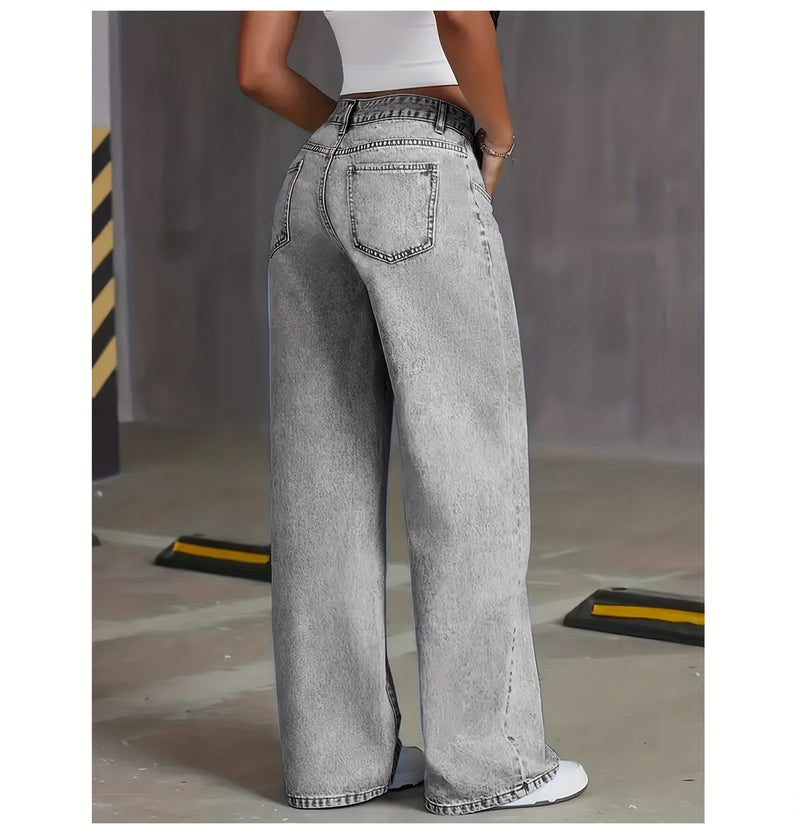 Women's  New Elastic Straight-Leg Jeans.