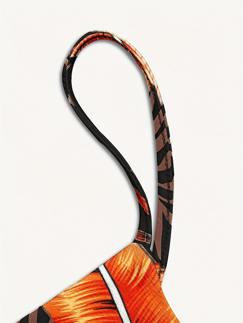 Women’s Elegant New Fashion Spring/Summer Thin Strap V-Neck Halter Printed Shorts.