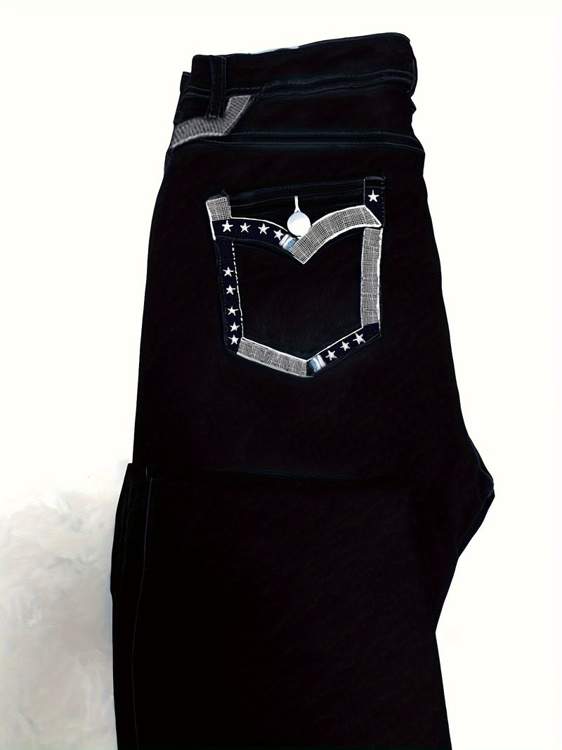 Women's Stretch Jeans, Fashionable Versatile Embroidered Flare Jeans.