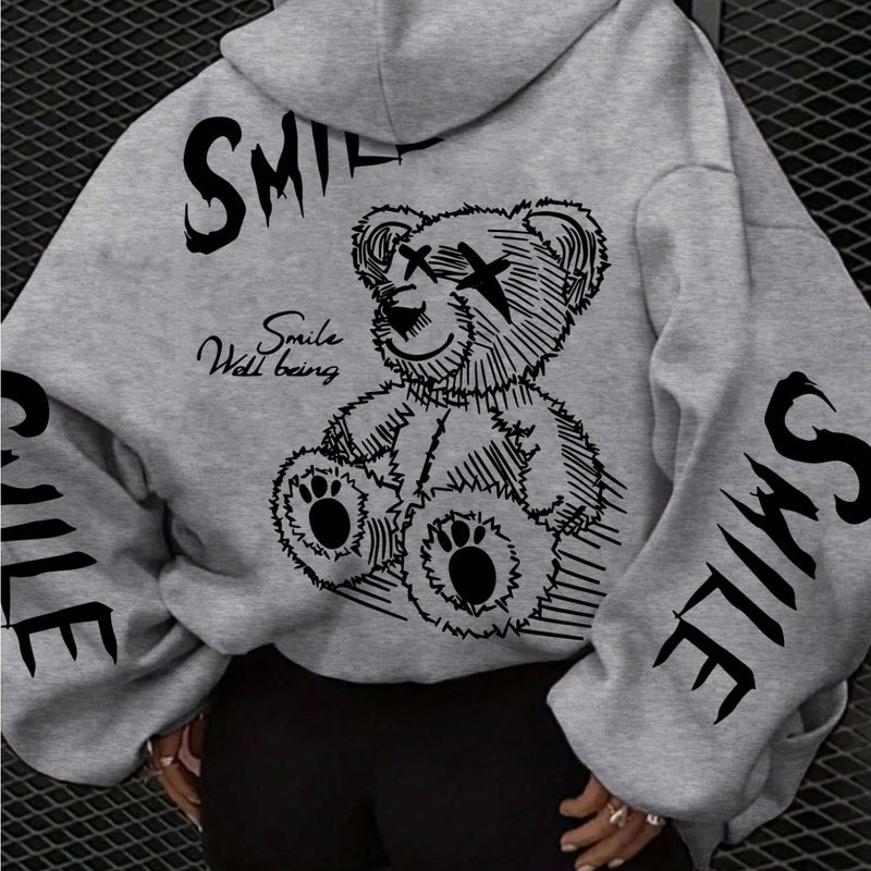 Women's clothing cartoon streetwear graphic print hoodie.