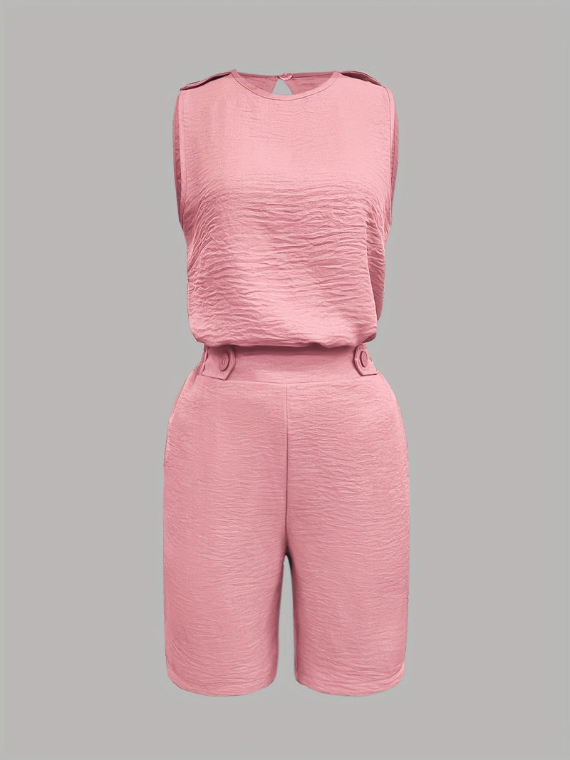 Women’s Stylish And Elegant Sleeveless Top Paired with Shorts.