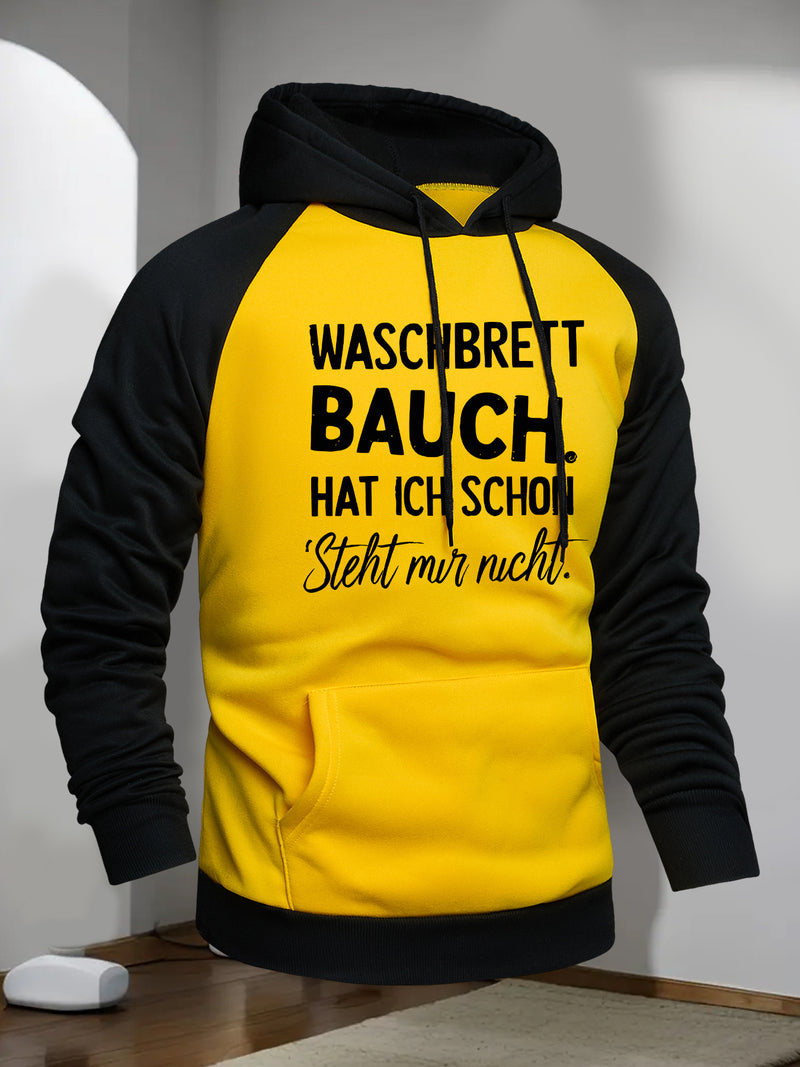 Men's Hooded Sweatshirt with WASCHBRETT Print.