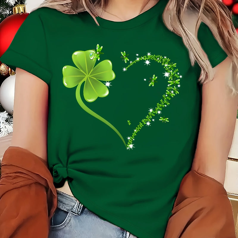 Round neck T-shirt in small and plus sizes, summer/spring Women's top.