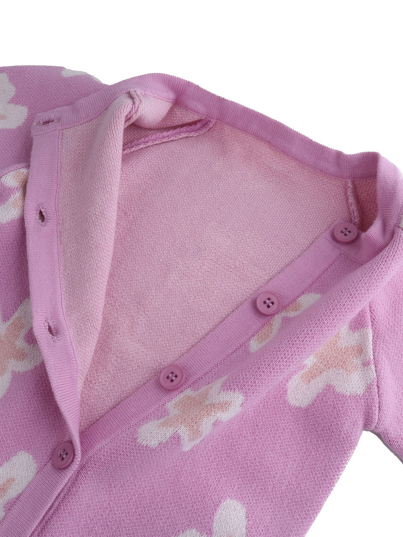 Infant and Toddler Autumn/Winter Jacquard Flower Soft Knit.