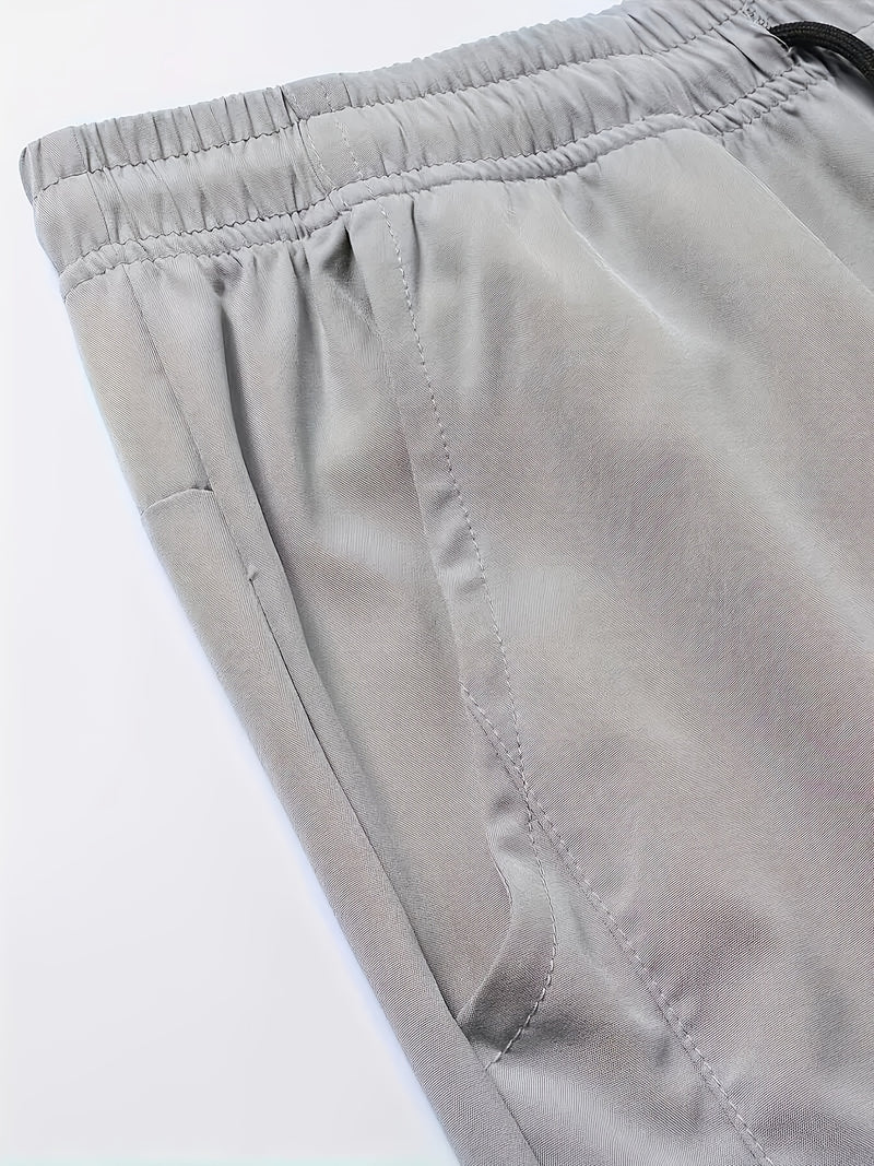 3pcs Men's Athletic Pants - Quick-Dry Drawstring Fitness Joggers.