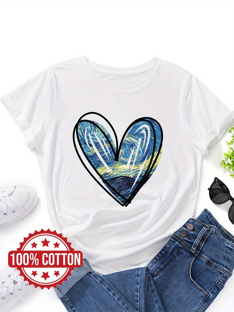 Women's "Starry Sky Love" Graphic T-Shirt.