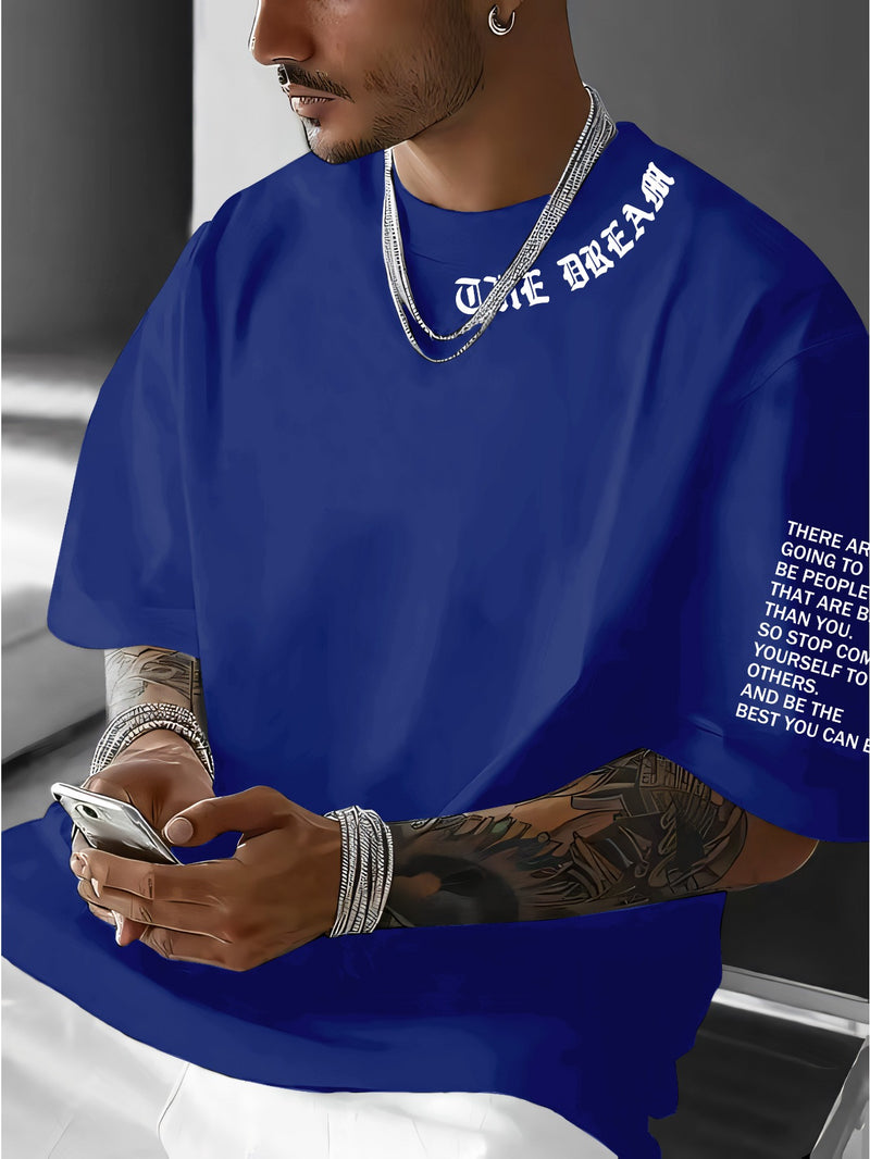 Men's Graphic Print Round Neck Short Sleeve, a Gift for Boyfriends.