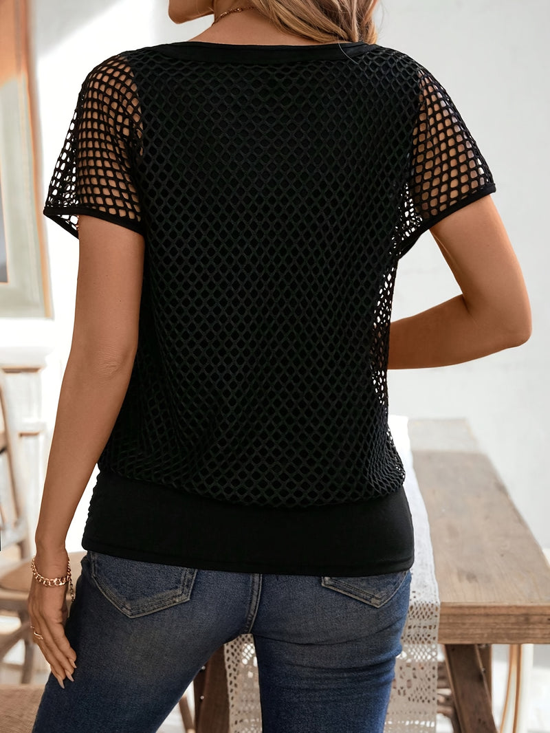 Women’s Fashion Mesh 2-in-1 Look Tank Top.