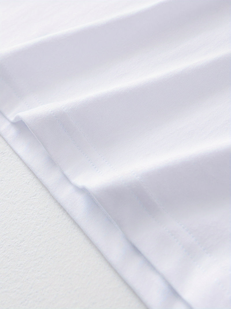 Men's Cotton T-Shirt, Summer Crew Neck Tee.