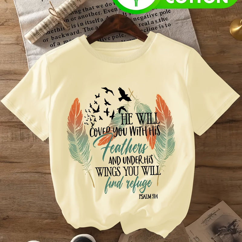 Women's T-Shirt with Psalm 91 Design.