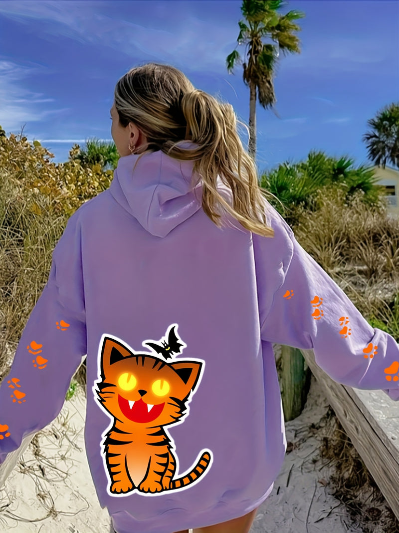 Women’s Kitten Butterfly Cat Paw Print Hoodie.