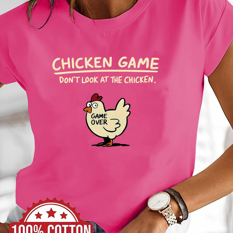 Women's Chicken Game Graphic T-Shirt.