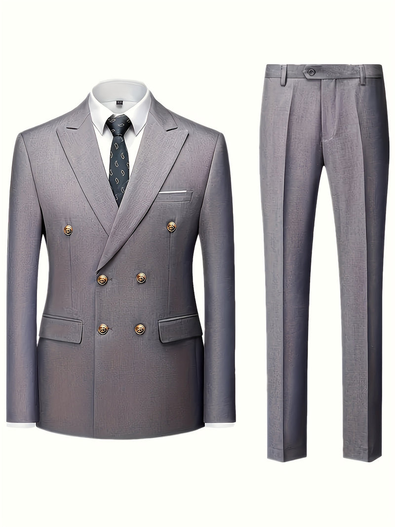 Men's 2pcs Suit Set, Jacket + Trousers - Stylish and High-Quality.