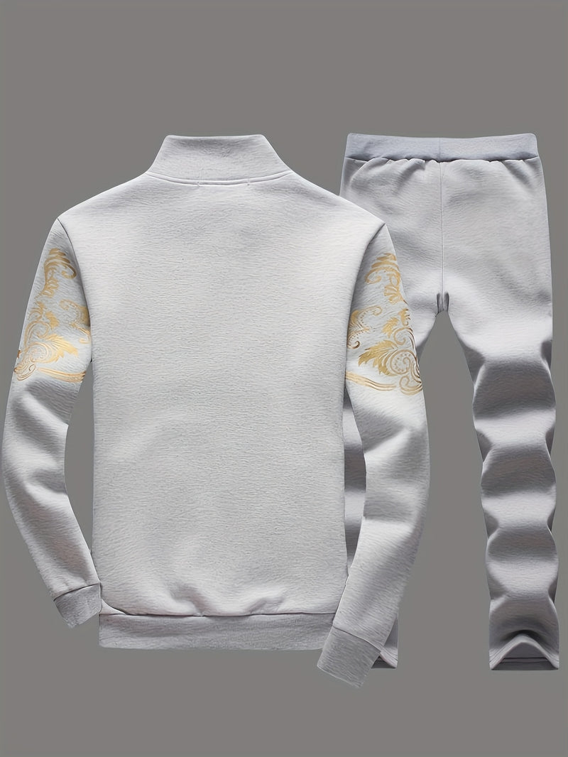 Men's Casual Sportswear Set: Two-Piece Suit.