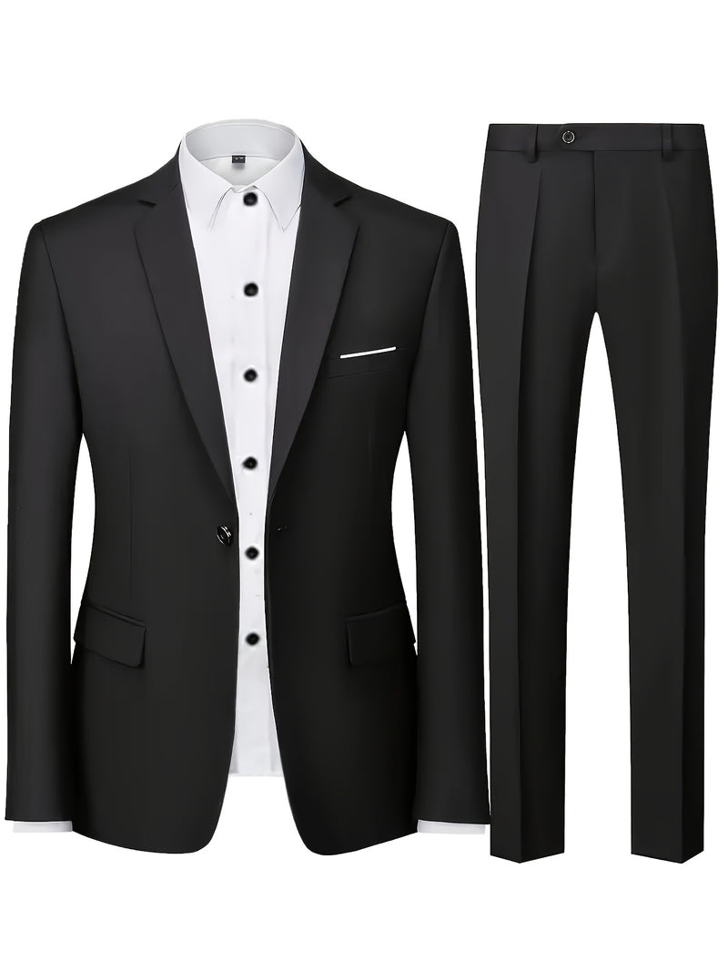 Men's Two-Piece Suit Set, Including Jacket and Trousers.