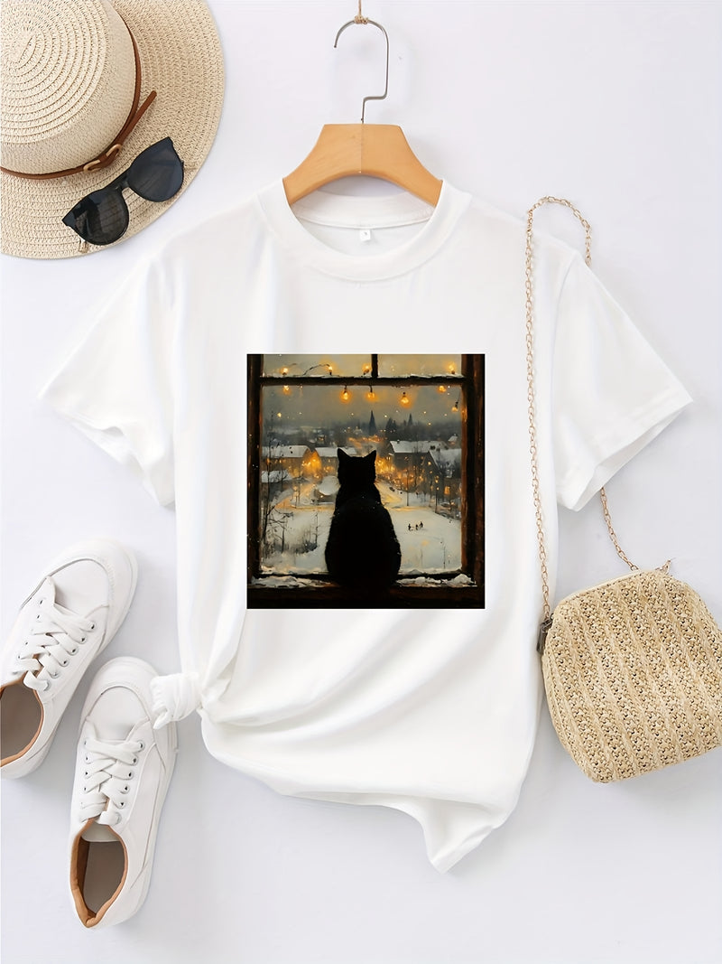 Women’s Round Neck Short Sleeve T-Shirt.