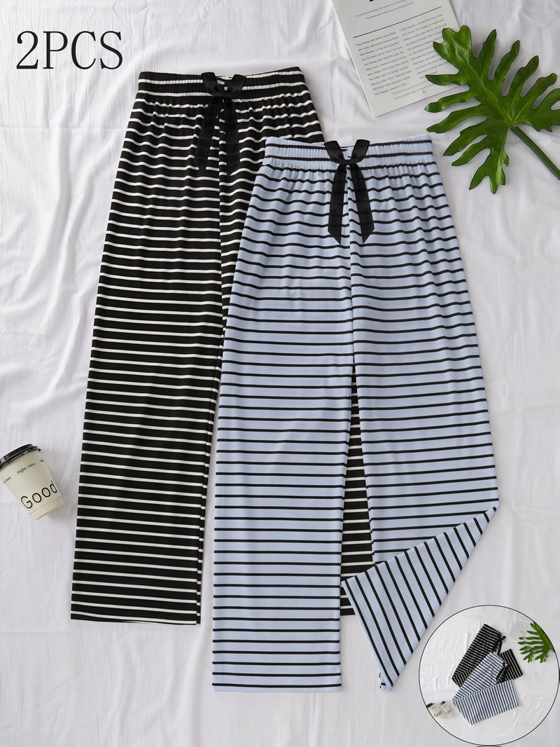 Elegant Women'S Two-Piece Set Featuring a Classic Black And White.