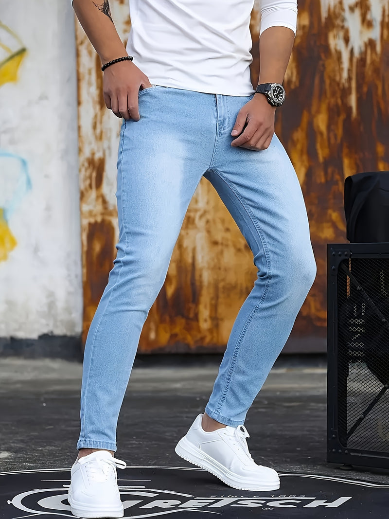 Fashionable Casual Men's Jeans in Black And Blue.