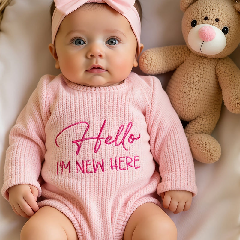 2pcs Newborn Photography Outfit, Baby Girl Knit Sweater with Bow Set.