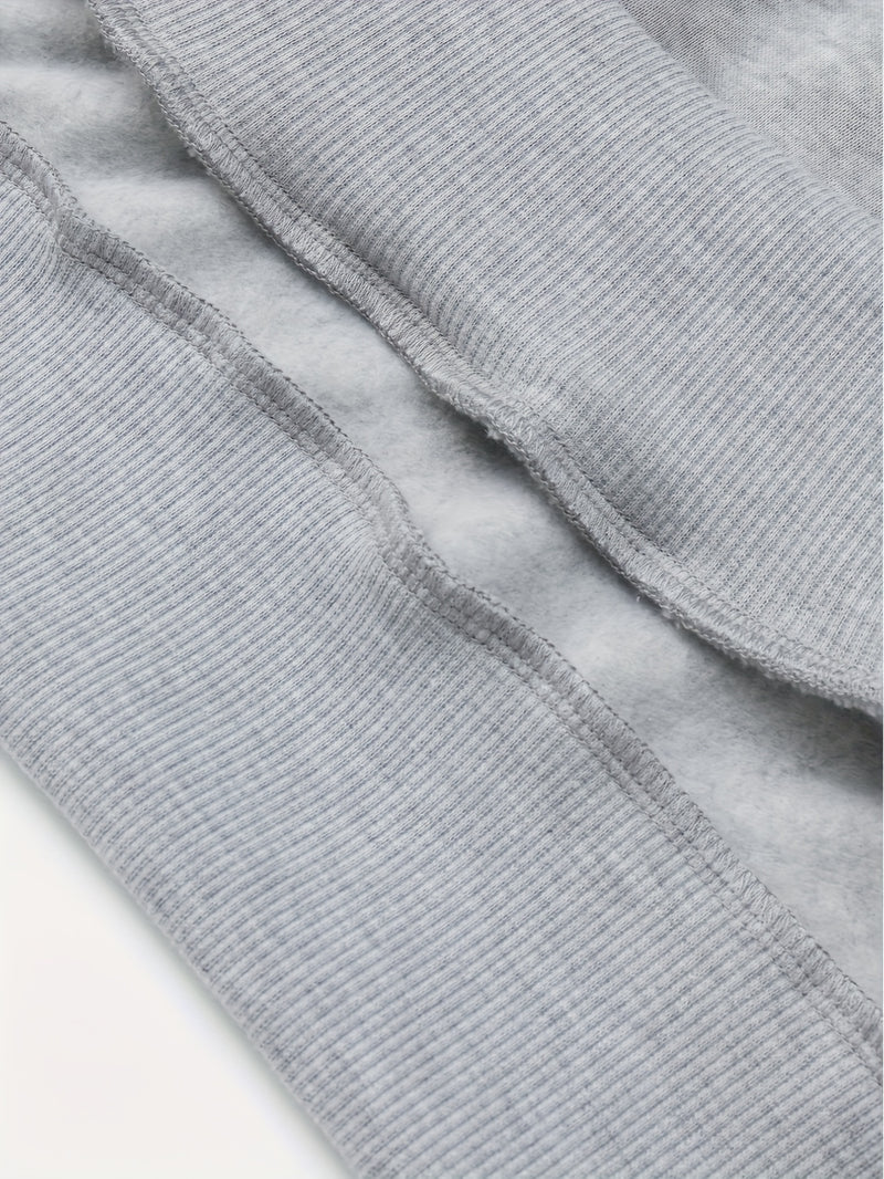 Hooded Zip-Up Jacket Set with NY Letter Prints on The Front And Back.