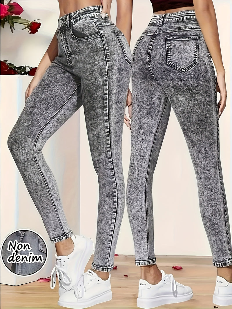 Women's Stretch Imitation Denim Pants.