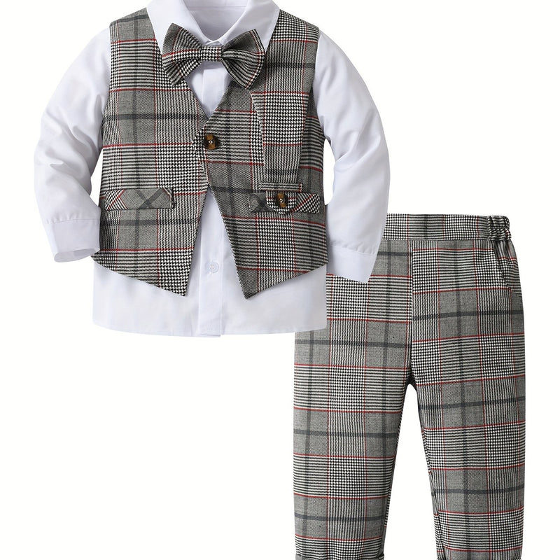 Gentleman Cute Baby Spring And Autumn 4pcs Set for Boys.