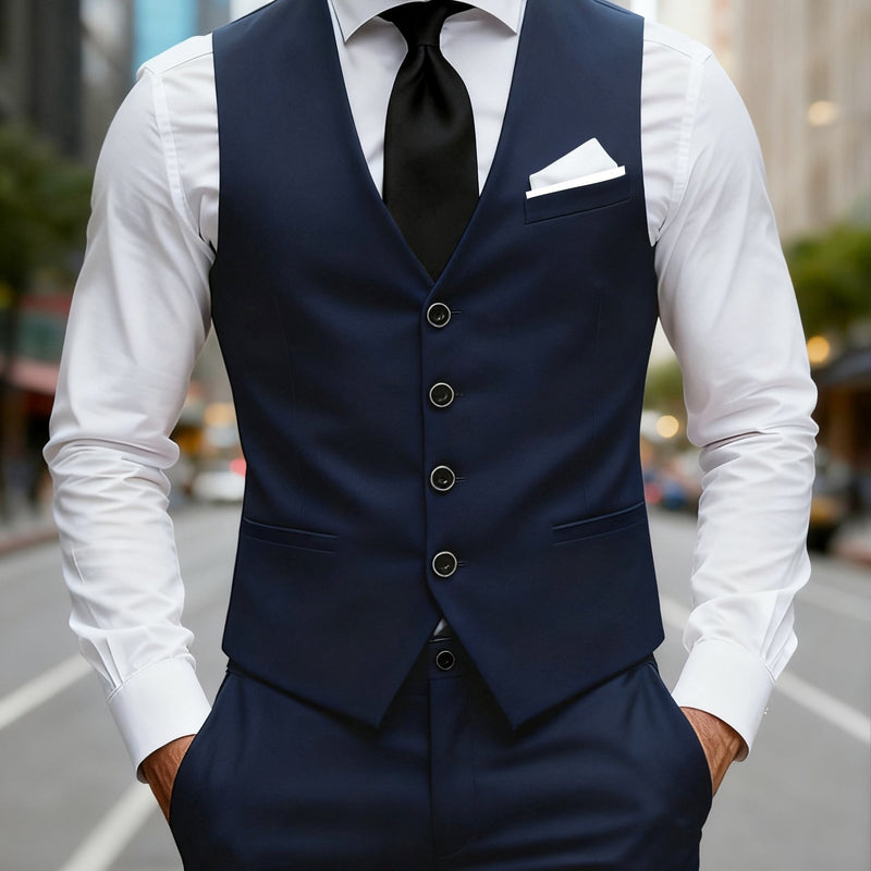 Men's 2pcs Suit, Consisting of a Vest And Dress Pants.