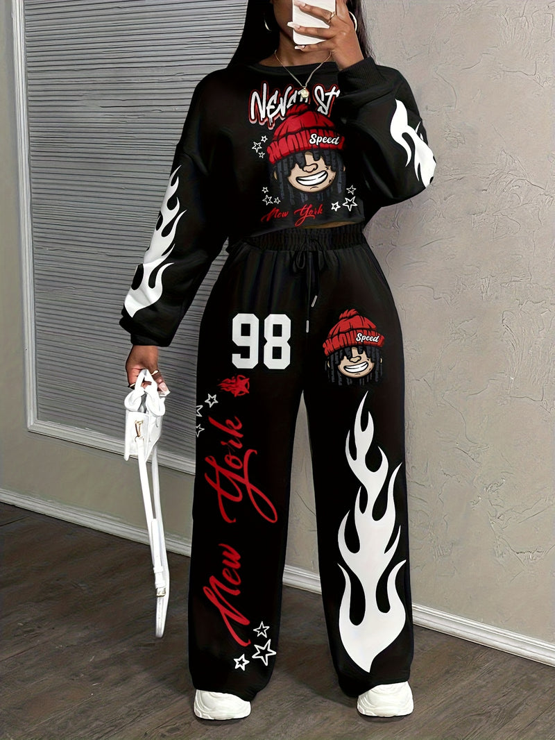 Women's Long Sleeve Sweatshirt and Pants Set.