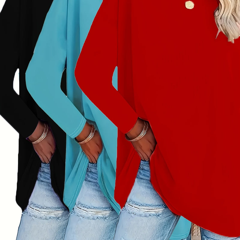 Spring and Autumn Women's Fashion Casual Loose Versatile 3pcs Set.