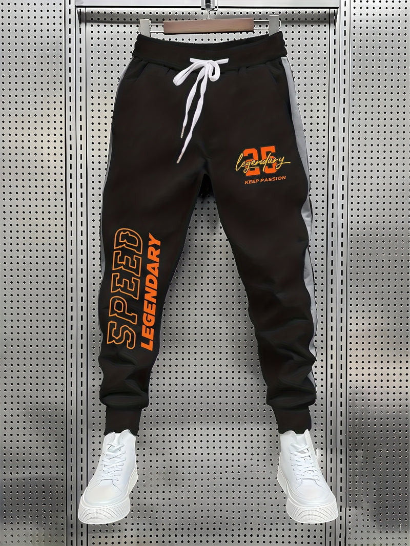 Men’s Athletic Joggers Featuring Printed Stretch Material for Gym And Jogging.