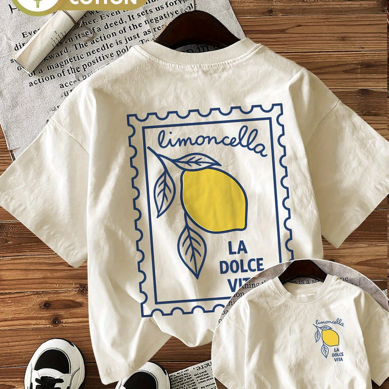 Graphic Print T-shirt, Short Sleeve Crew Neck Casual Top.