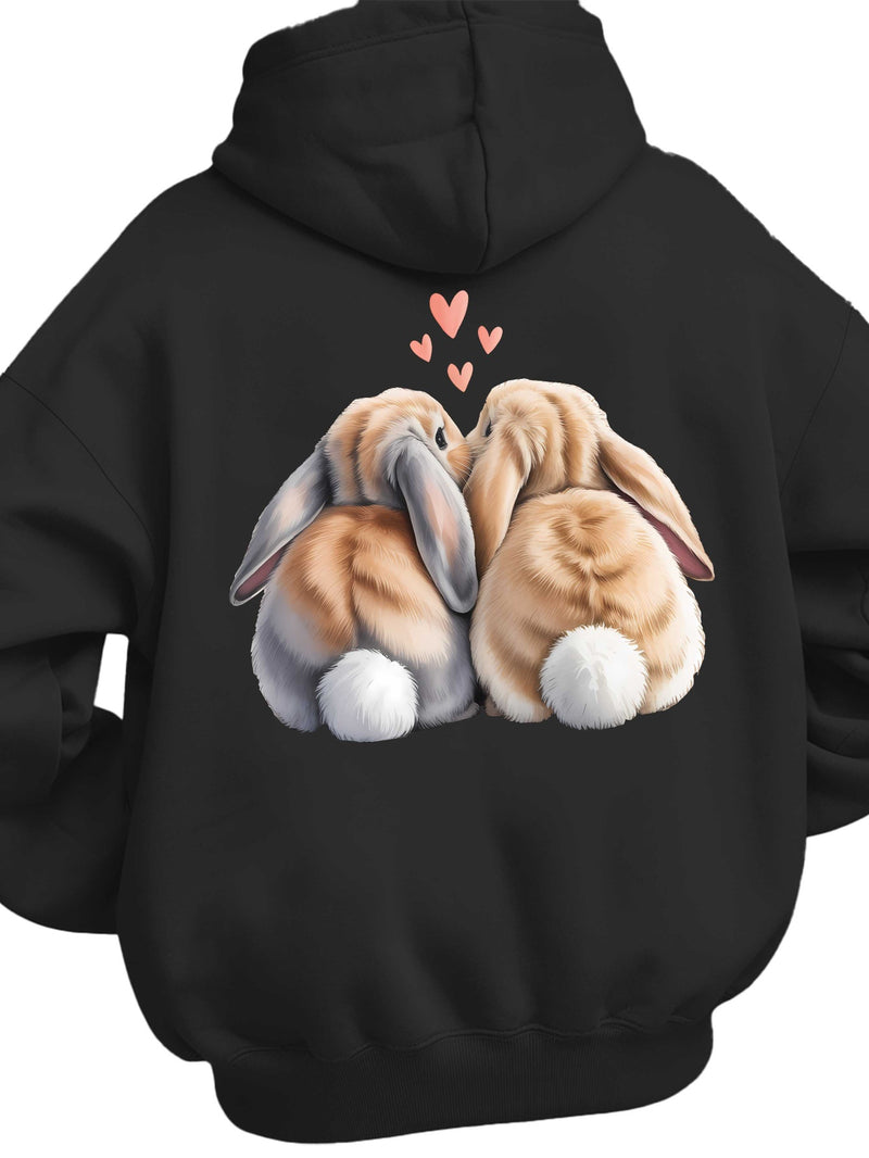 Cute Rabbit Back Women's casual sweatshirt back printed fashionable.