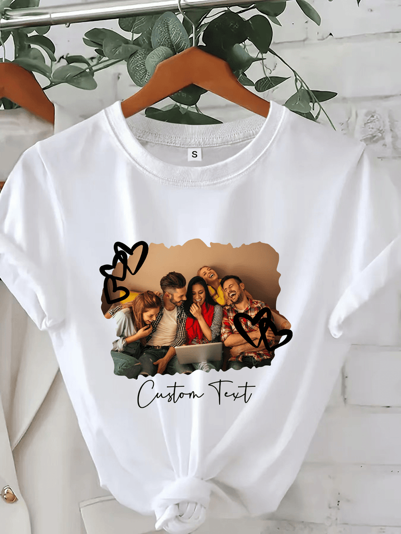 Women’s Custom Photo Shirt, Personalized Friend Picture Tee.