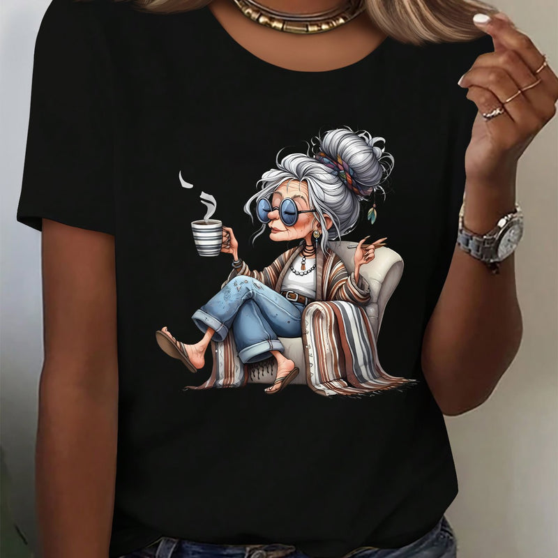 Women’s Home Casual Round Neck Short-Sleeved Top.