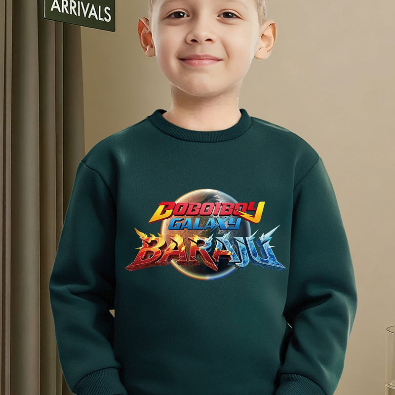 Boboiboy Galaxy Themed Boys' Warm Crewneck Sweatshirt.