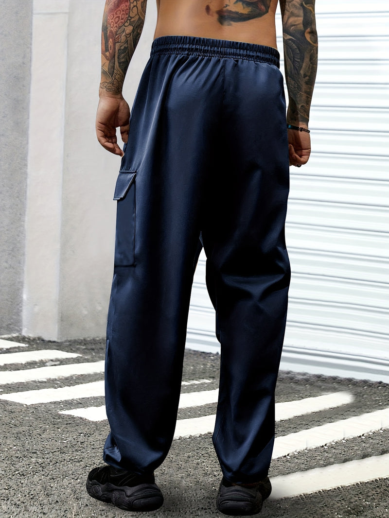 Men's Outdoor Casual Cargo Pants - Made from Polyester Fabric.
