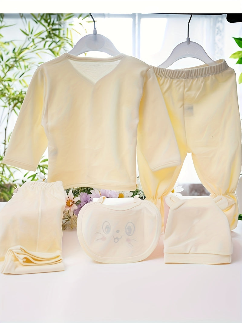 Newborn Baby Clothes Five-Piece Set, Spring/Summer All-Season Outfit.