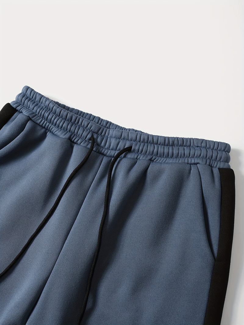 Men's Autumn And Winter Zip-Up Long Sleeve Sweatshirt And Long Pants Set.