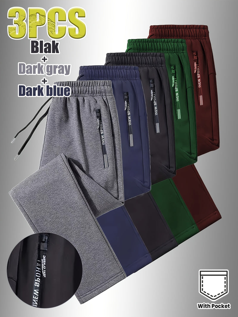 3pcs Men's Fashion Casual Jogger Set, Soft and Comfortable Fabric.