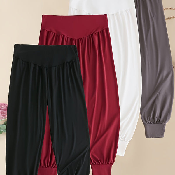4pcs Women's High-Waisted Jogger Yoga Pants.