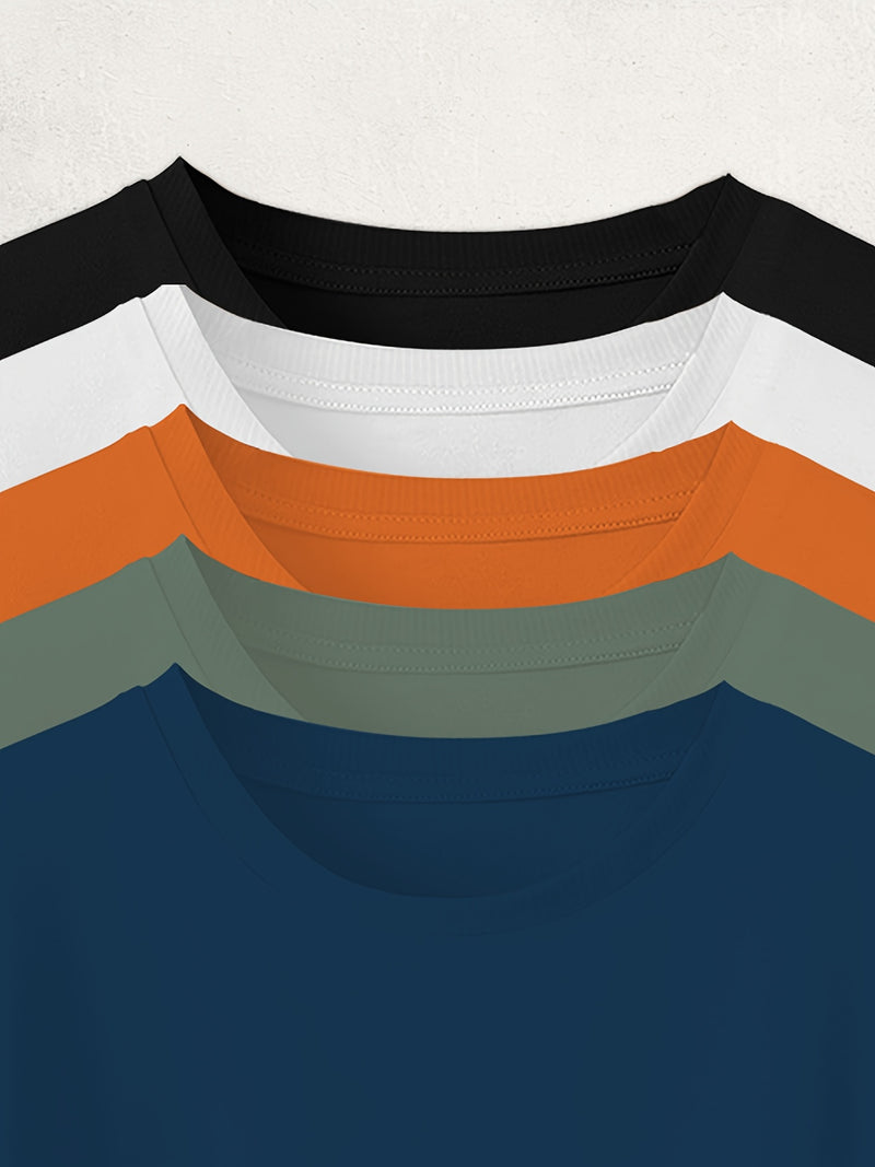 5pcs Women’s Solid Color Pure T-Shirts.