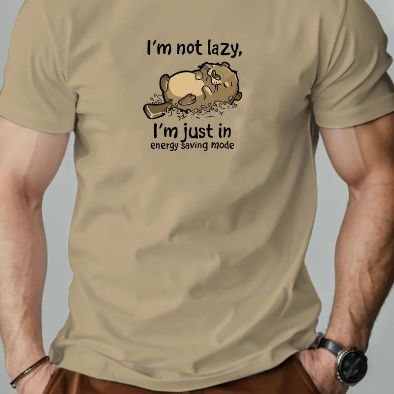 Men's Casual T-Shirt - Summer Short Sleeve Round Neck Solid Color.