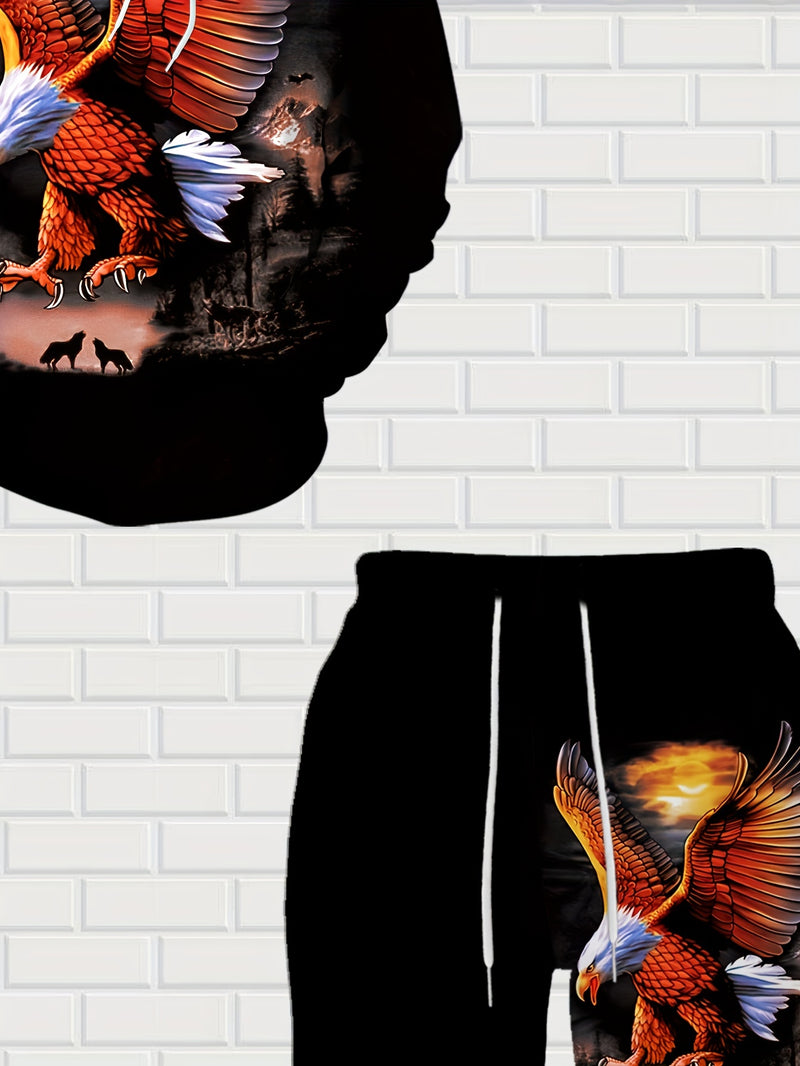 Men's Hoodie and Sweatpants 2pcs Set for Winter.