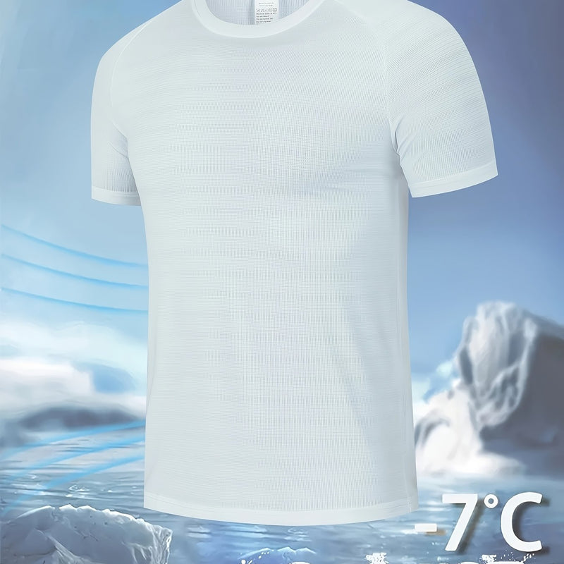 Men's Quick-Dry Ice Cooling Short Sleeve T-Shirt.
