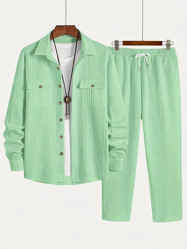 Men's Casual Sports Outfit with Long Sleeves And Long Pants.