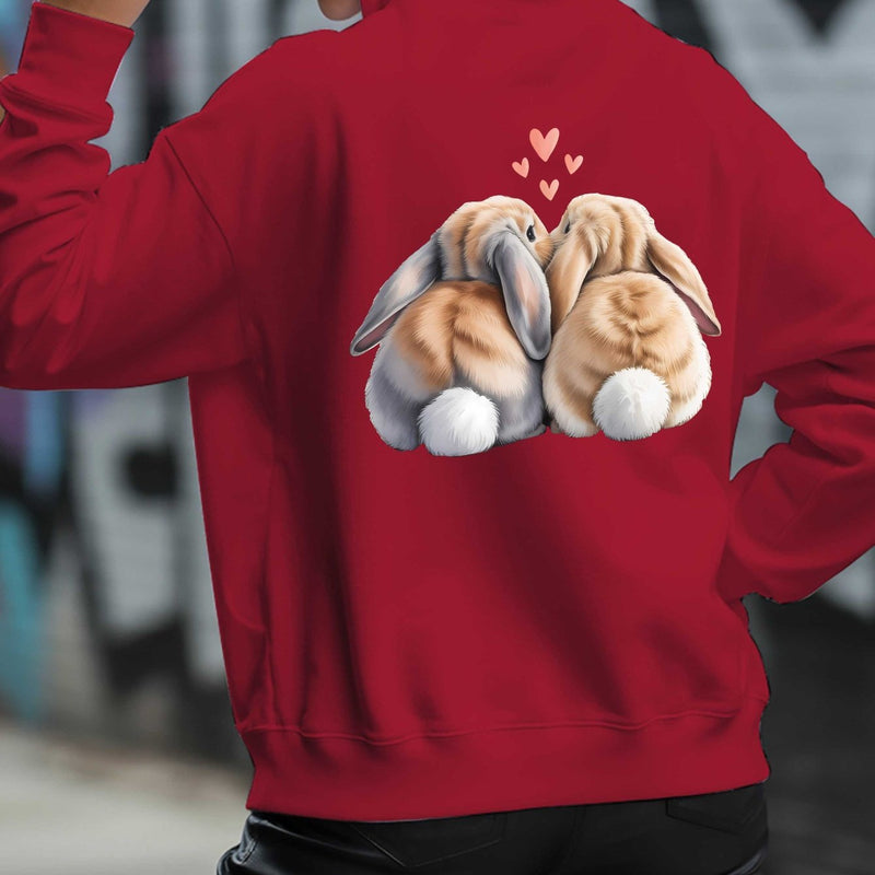 Cute Rabbit Back Women's casual sweatshirt back printed fashionable.