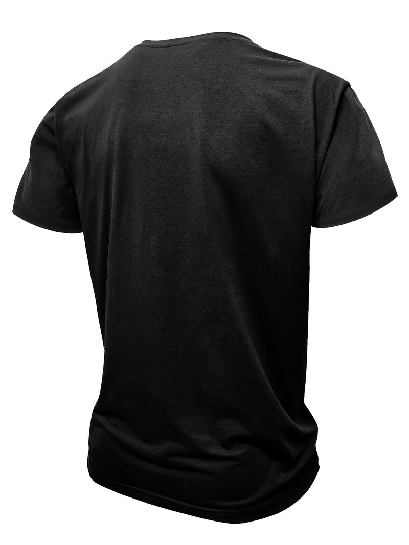 Men's Crewneck Short-sleeve T-shirt, Casual Summer Vacation.