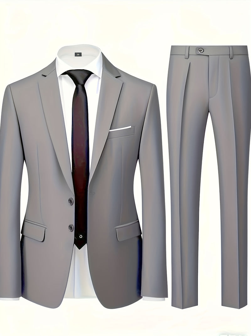Men'S 2pcs Suit, Including a Blazer And Trousers, Stylish And High-Quality.